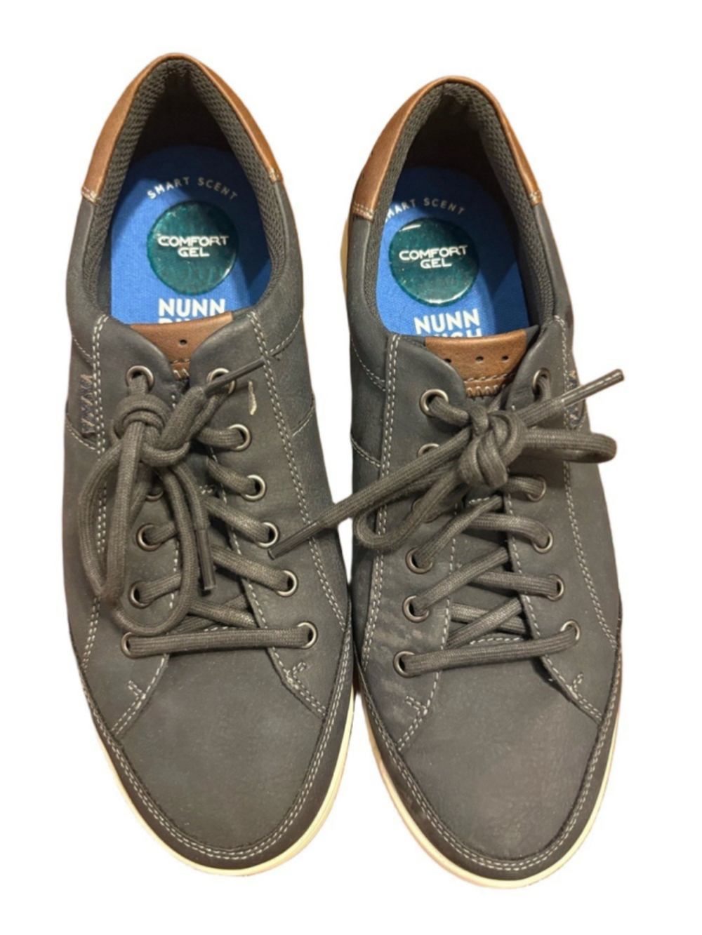 Nunn Bush Men's Gray Lace-Up Sneakers US 10 M Comfort Gel Insole Round Toe